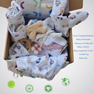 Neugeborenen Baby Geschenk-Set, Babypartygeschenk, Baby Geschenkbox, personalisierte Geschenkbox, Babypflege Geschenkset, Beißring, Schlafspielzeug