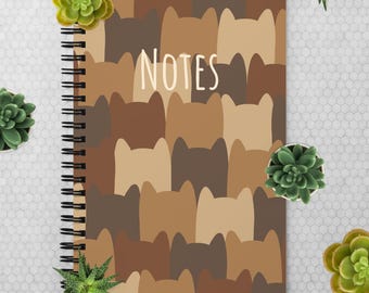 Cute Cat Journal - Simple Cat Pattern Notebook For Cat Lovers - Minimalist Stationary