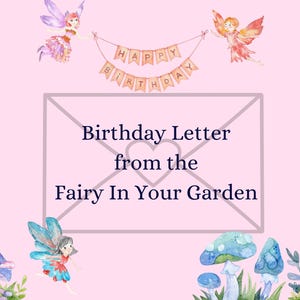 Carta de cumpleaños de las hadas / Carta mágica de las hadas / Correo mágico / El hada en tu jardín / Carta de cumpleaños de las hadas