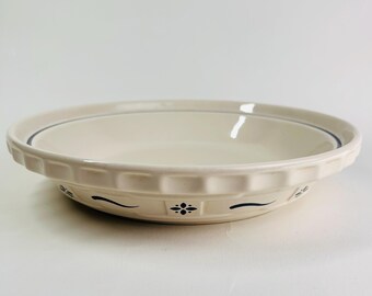Vintage Longaberger Pottery Woven Traditional Classic Blue 10” Pie Dish USA #235
