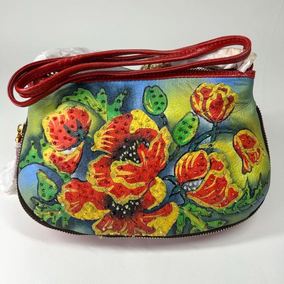 Y2K Beaded Floral Crossbody Bag - Sharif 1827 Hand-painted  display picture 1