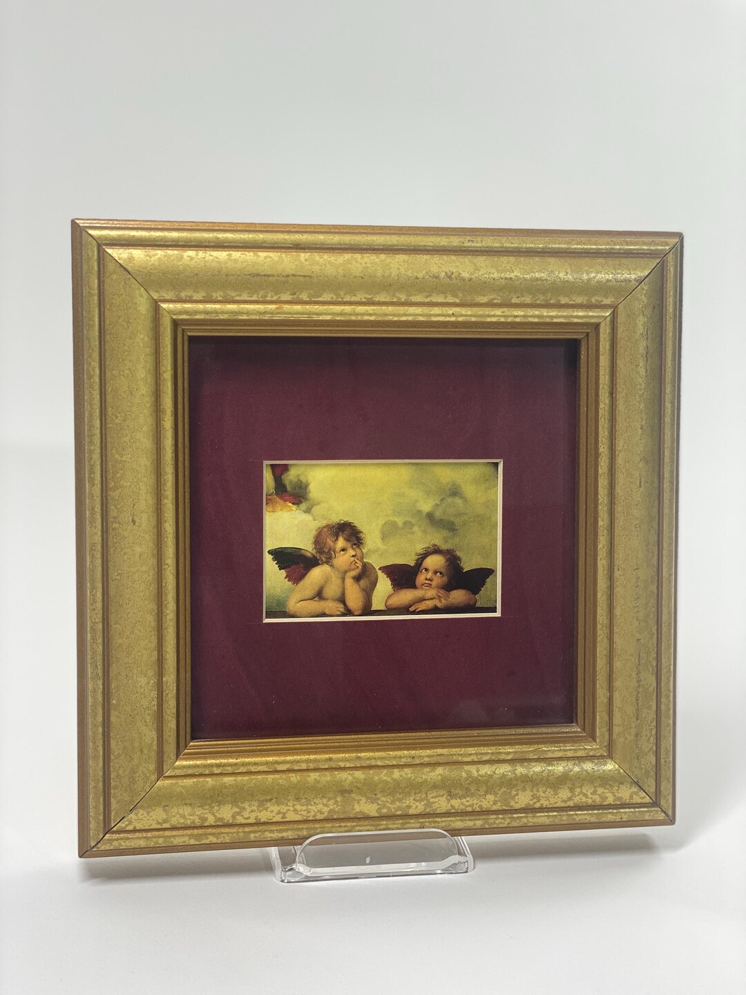 Vintage Italian Raphael’s Cherubs Print |7”x7” Framed Art| Sistine ...
