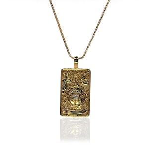 Goldene Retro-Tarot-Halskette, Anhänger mit Sternzeichen, goldenes Glücksrad, spirituelle Tarot-Halskette, minimalistische mystische Astrologie-Halskette
