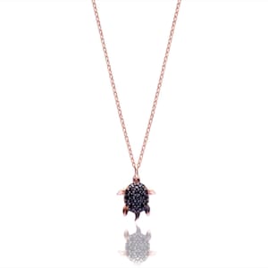 Dainty Sea Turtle Necklace: Gemstone Tortoise Pendant