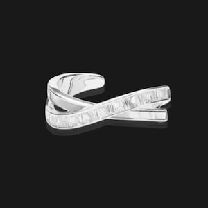 Playful crossover open adjustable ring, criss cross engagement ring, infinity statement x ring, cross over stackable ring