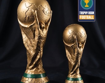 World Cup Trophy – Shiny Gold Finish – Personalizable Football Gift