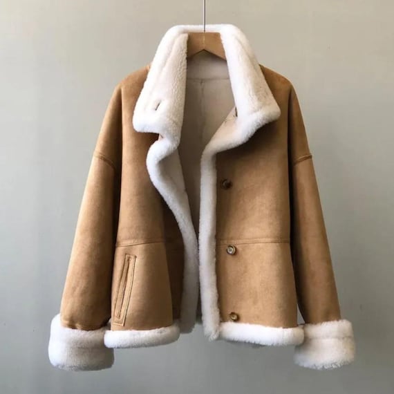 FJZFXKZL Vestes En Daim For Femmes, Manteau En Fausse Fourrure De