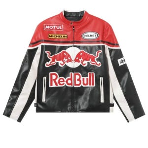 激レア！ レッドブル ライダースジャケット レーシングジャケット 本革 刺繍 Red bull vintage racing jacket - Etsy 日本