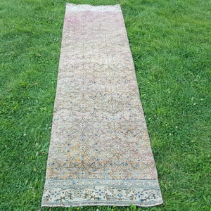 Turkish Rug Runner Rug Hand Woven Wool Rug hallway Rug - Antique Persian rug Runner rug  9.4 X 2 ft persian rug