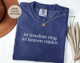 Comfort Colors® Patriotic Christian Shirt, Freedom Shirt, Christian Merch, Minimalist Christian Gift, Jesus Gift for Believers, USA Freedom
