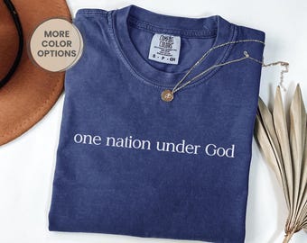 Comfort Colors® Patriotic Christian Shirt, Freedom Shirt, Christian Merch, Minimalist Christian Gift, Jesus Gift for Believers, USA Freedom