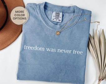 Comfort Colors® Patriotic Christian Shirt, Freedom Shirt, Christian Merch, Minimalist Christian Gift, Jesus Gift for Believers, USA Freedom