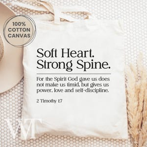 Cotton Canvas Tote Bag, Bible Verse Travel Bag, Bible Bag for Church, Inspirational Faith Gift Christian Accessories, Minimal Tote for Women