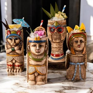 Ancient Egyptian Tiki Mug | Creative Ceramic Cocktail Cup | Cold Drink Glass for Tiki Bar | Unique Party Barware & Gift Idea