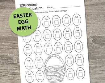 3rd Grade Math Worksheets | Spring Math | Easter Math Sheet | Multiplication Practice | Times Tables Worksheets | Math Facts Practice Sheet