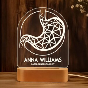 Gastroenterologist Themed Night Light, Custom Engraved LED Lamp, Personalized Doctor Gift, Medical Profession Decor, Unique Clinic Lighting
