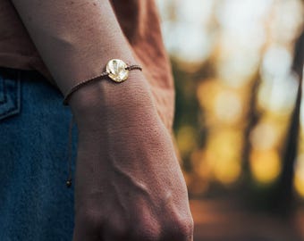 Bracciale sottile in ottone martellato