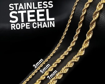 18K Gold Filled Chain Necklace,Rope Chain Necklace,Twist Chian,Everday Chain Necklace,Dainty Chain,Chain for Man & Women,Christmas Gifts