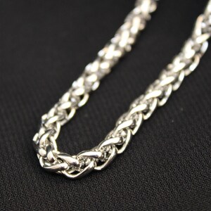 Wheat Chain Necklace Stainless Steel Mens and Womens Jewellery Silver Tone, Mens Jewelry, Gifts For Dad, Boyfriend Gift, Wheat Chain For Men