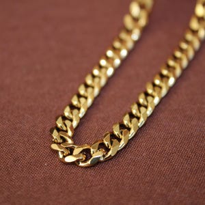 18K Gold Filled Cuban Links Chain, Cuban Chain, Mens Gold Chain Necklace, Stainless Steel Chain Necklace,Mens Curb Silver Chains, For Him