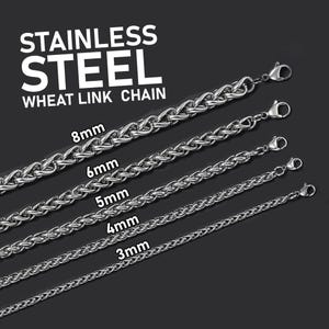 Viking Necklace Stainless Steel Wheat Chain Necklace for Men & Women Spiga Chain, Viking Jewelry, Wheat Chain, Viking Chain Necklace
