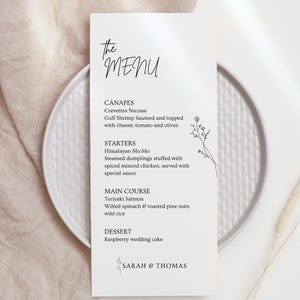 Wedding Menu Template Download | Wedding Menu Cards | Menu Template | Wedding Menus | Minimalist | Modern | Dinner Menu | #SARAH