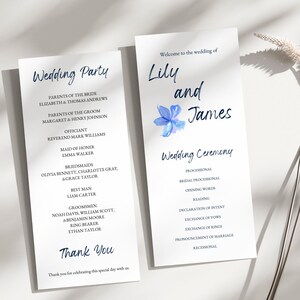 Wedding Program Template I Flower Wedding Ceremony Program Template I Order of Service I Editable Wedding Program I Wedding Booklet I #JAMES