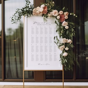 Modern Seating Chart Template I Minimalist Editable Seating Plan I Seating char Sign Instant Download I Printable I Seating Chart I #YEZ