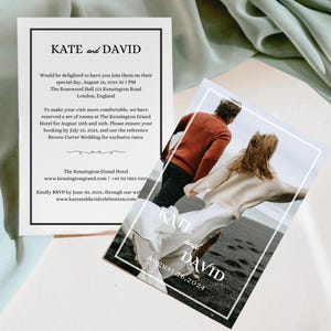 Wedding Invitation Template with Photo I Minimalist Wedding Invite I Traditional Wedding Invitation I Modern Photo Wedding Invitation