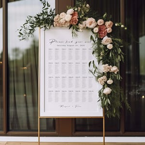 Modern Seating Chart Template I Minimalist Editable Seating Plan I Seating char Sign Instant Download I Printable I Seating Chart I #YEZ