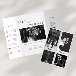 Gatefold Wedding Invitation Template Download with QR Code I Editable Trifold Invitation Template I Printable Invite