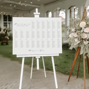 Modern Seating Chart Template I Minimalist Editable Seating Plan I Seating char Sign Instant Download I Printable I Seating Chart I #YEZ