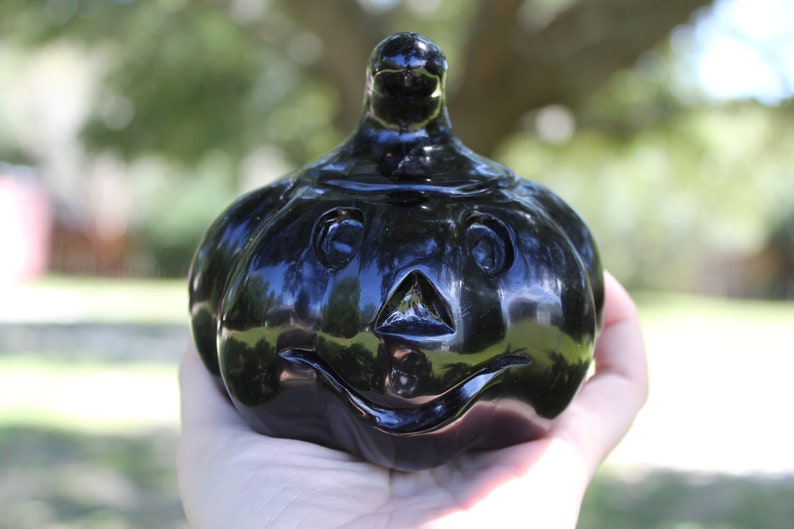 Obsidian Pumpkin Obsidian Tower Crystal Pumpkin Black Obsidian Etsy