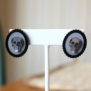 Skull Earrings Skull Jewelry Skeleton Earrings Skeleton Jewelry Stud Earrings Laser Cut Earrings Laser cut Jewelry Goth Earrings Macabre