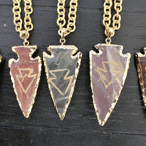 Arrowhead Necklace Arrowhead Jewelry Boho Necklace Tribal Necklace Rustic Necklace Boho Jewelery Hippie Necklace Gold Arrowhead Necklace