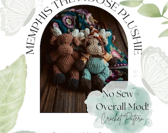 Memphis Moose Crochet Pattern | No Sew Plushie (PDF Download)