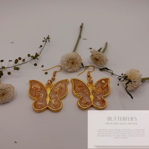 Pendientes de mariposa del recuerdo con semillas de papel plantables: joyas delicadas, collar de mariposa de oro rosa, joyas para el duelo y la pérdida, regalo conmemorativo