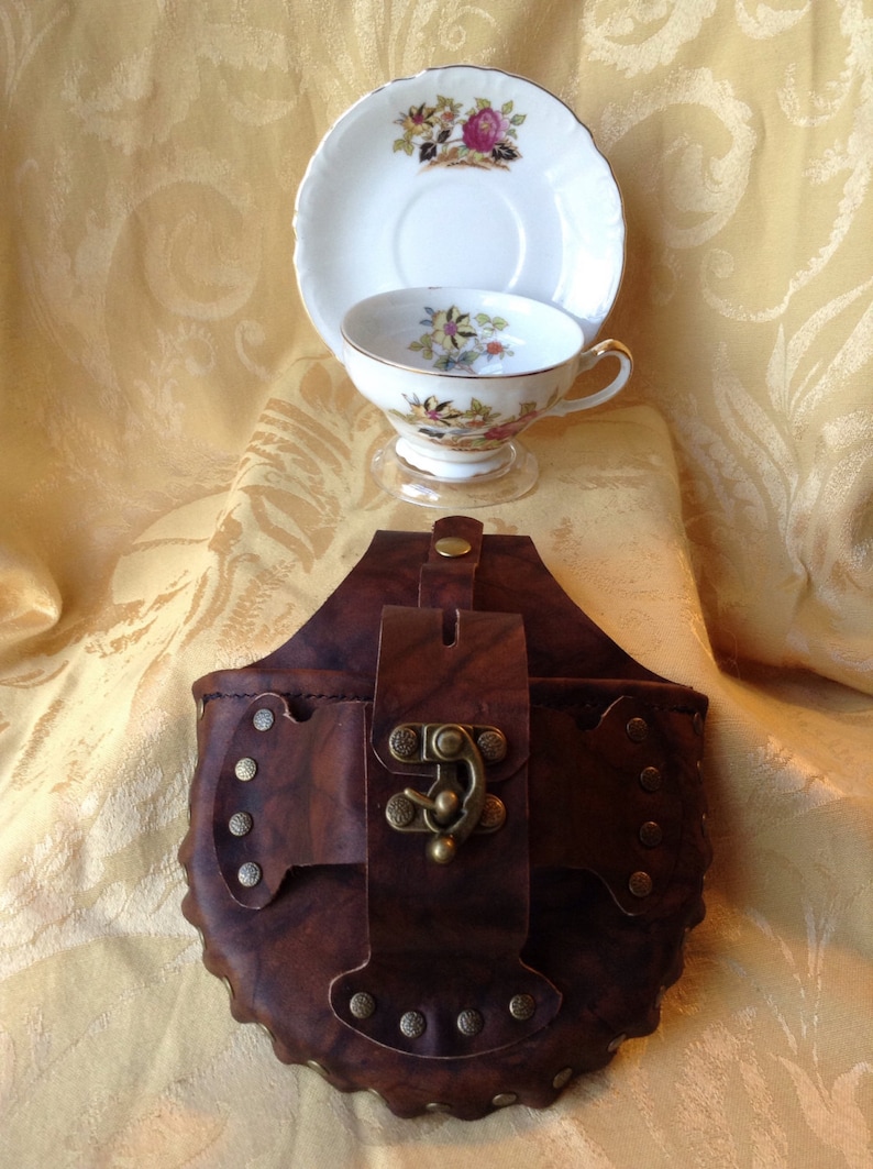 Steampunk Leather Tea Cup Holster Set Etsy