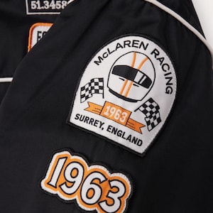 McLaren Racing Jacka | Motorsport Streetwear Bomberjacka | Svart F1 Motorsportjacka för Herr & Dam bild 6