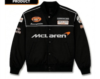 McLaren Racing Jacket | Motorsport Streetwear BomberJacket | Black F1 Motorsport Jacket for Men & Women