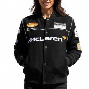 McLaren Racing Jacka | Motorsport Streetwear Bomberjacka | Svart F1 Motorsportjacka för Herr & Dam bild 3