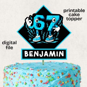 6 7 Brainrot birthday invite boy, 8th birthday invitation digital, Six Seven Meme Birthday Invitation, Retro gaming style invite, pixel meme image 10