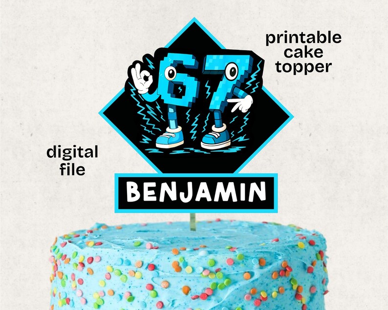 6 7 Brainrot birthday invite boy, 8th birthday invitation digital, Six Seven Meme Birthday Invitation, Retro gaming style invite, pixel meme image 10