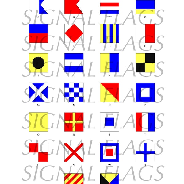 INSTANT Digital Download Signal Flag Alphabet