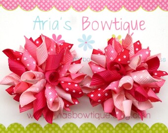 Perfectly Pink Dots Mini Korker Hair Bows