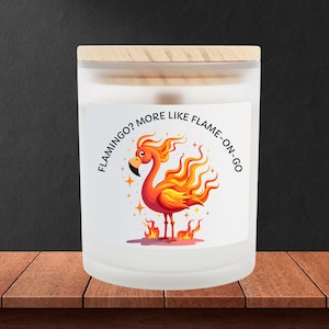 Funny Flamingo Candle: Scented Coconut Apricot Wax, Novelty Gift