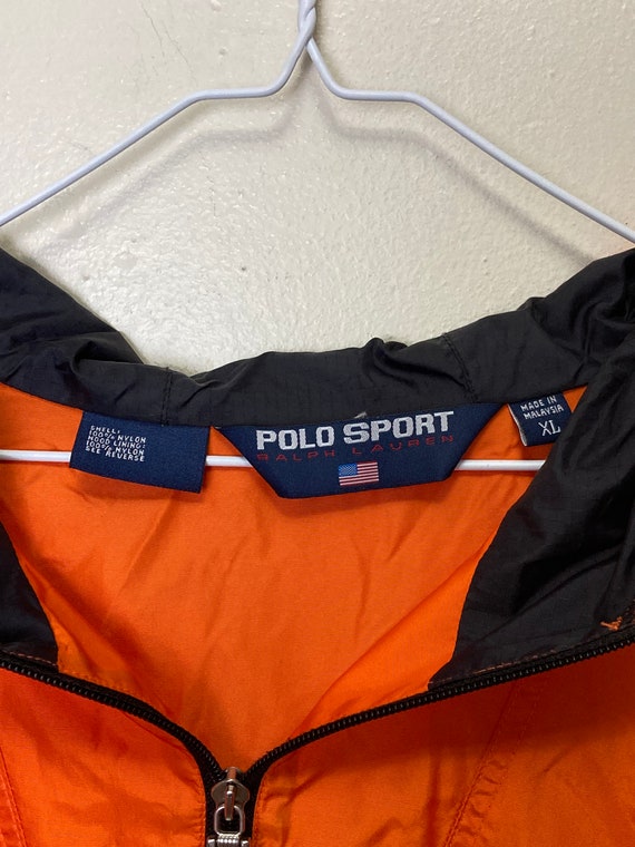 Polo Sport 90s Y2K Neon Orange Vintage Oversize Windbreaker