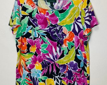 Ralph Lauren Candy Colored Floral Vintage Ultra Soft Tee