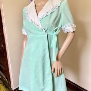 60s Minty Vintage Mini Wrap Dress image 6