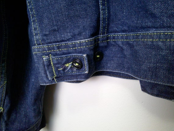 Lee Vintage 70s Lime Green Contrast Stitched Jean… - image 3